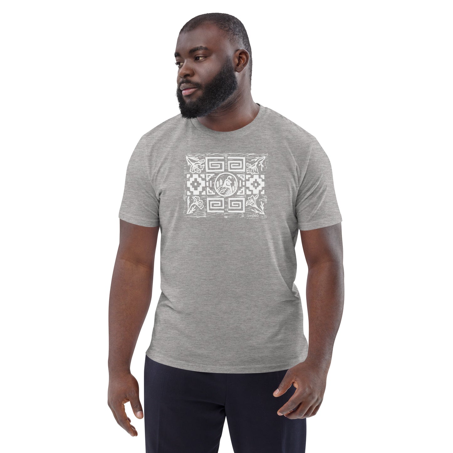 Quail Pattern- Unisex organic cotton t-shirt