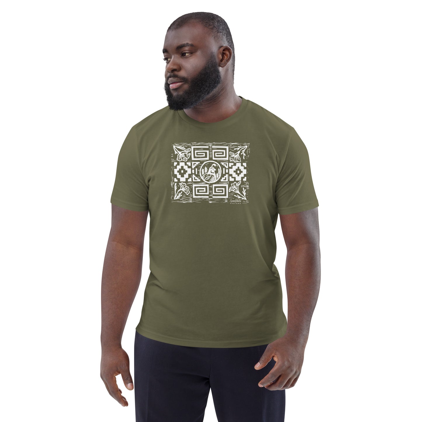 Quail Pattern- Unisex organic cotton t-shirt
