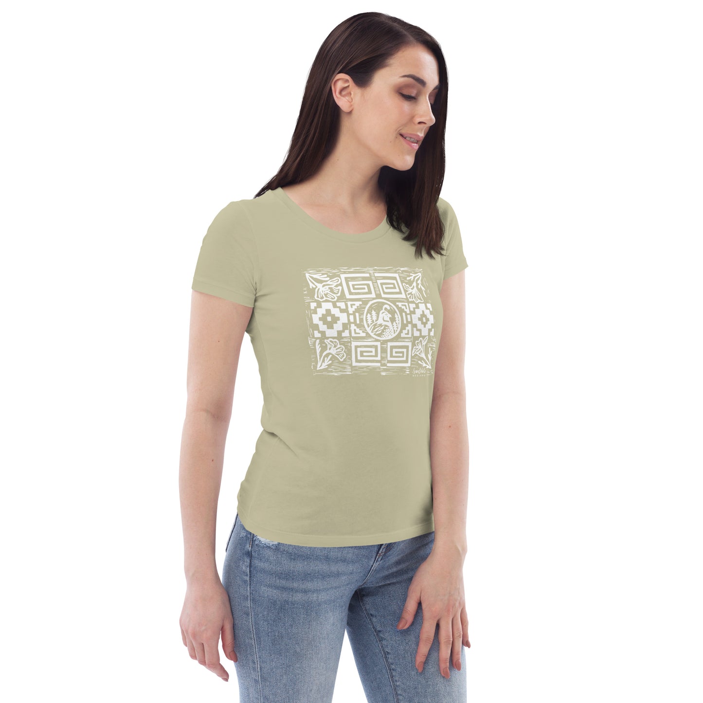 Quail Pattern- Women's fitted eco tee