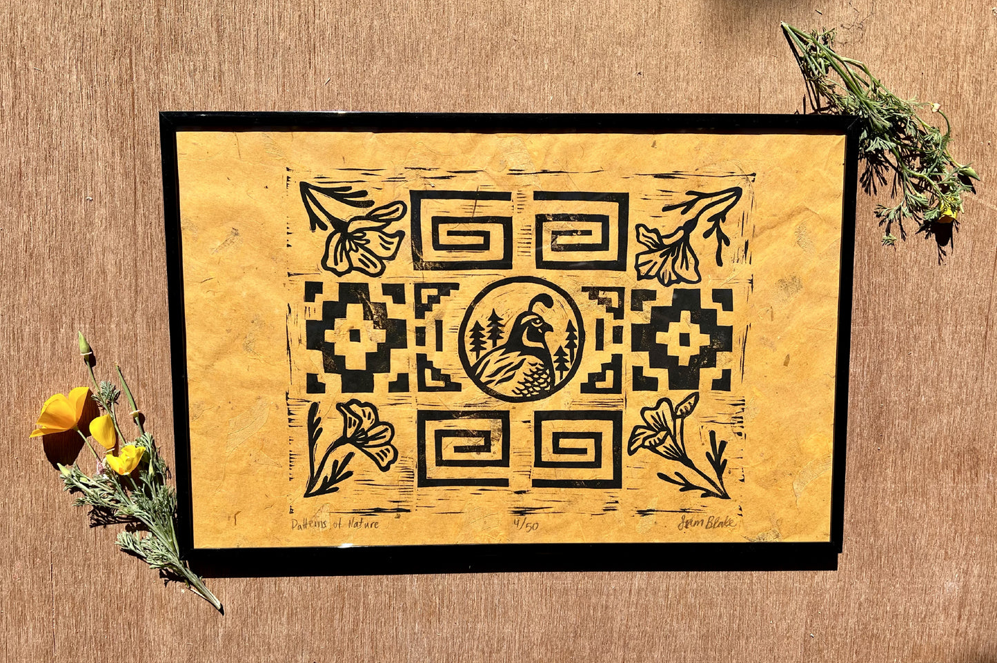 Patterns of Nature- Quail & Poppy