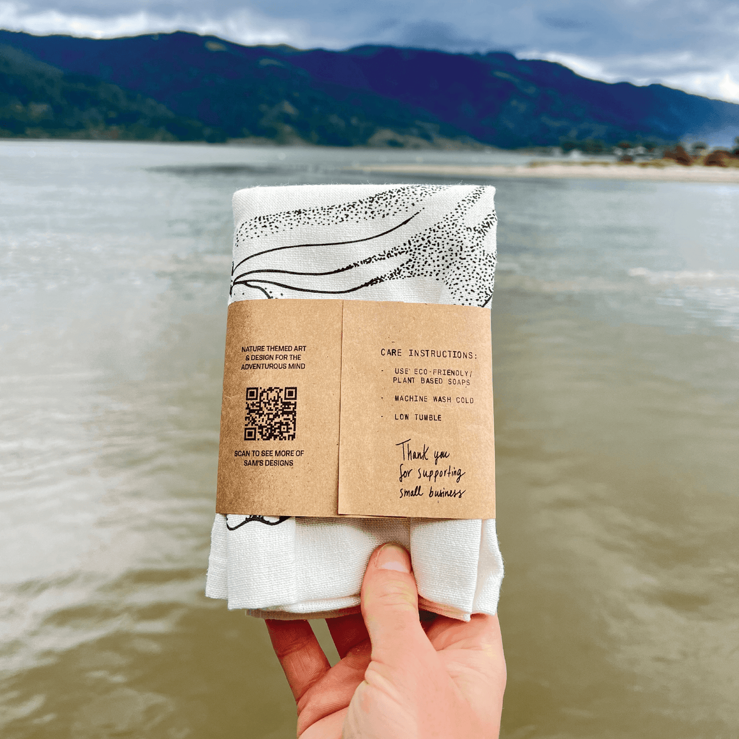 Whale and Wave- Tea Towel