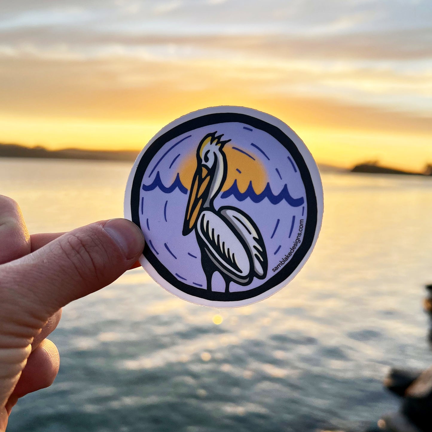 Pelican Perched- Vinyl Sticker