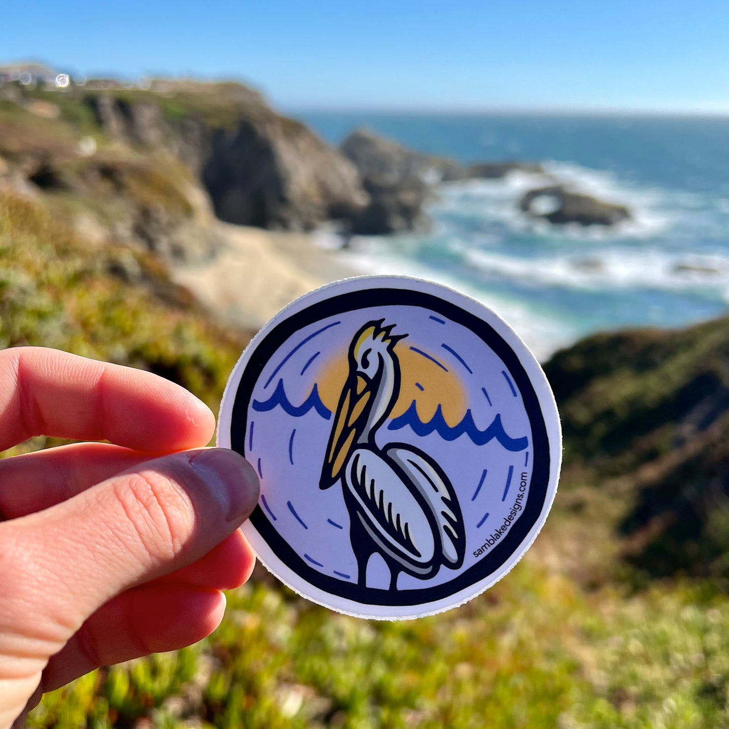 Pelican Perched- Vinyl Sticker