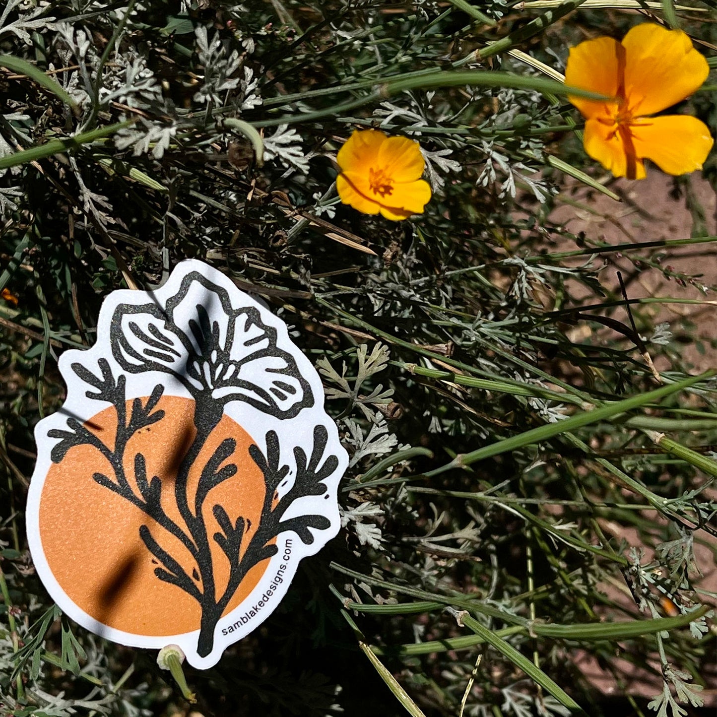 CA Poppy- Vinyl Sticker