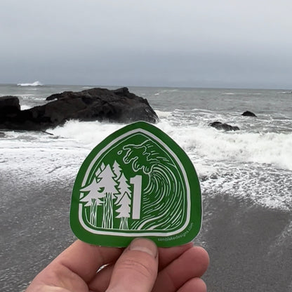 highway 1 sticker sonoma coast waves