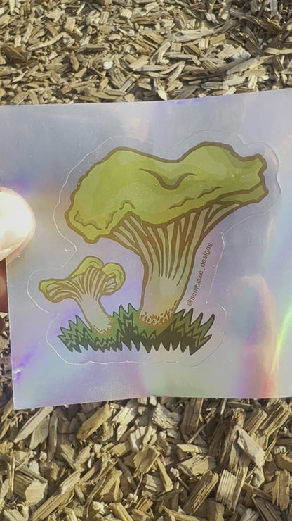 Golden Chanterelle- Holographic Sticker