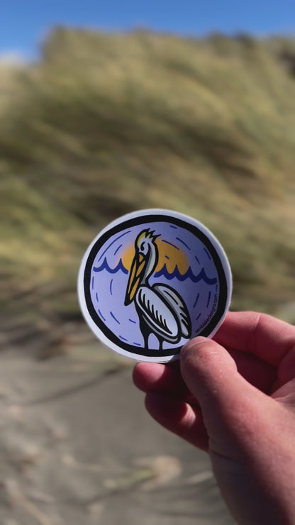 Pelican Perched- Vinyl Sticker
