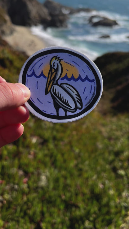 Pelican Perched- Vinyl Sticker
